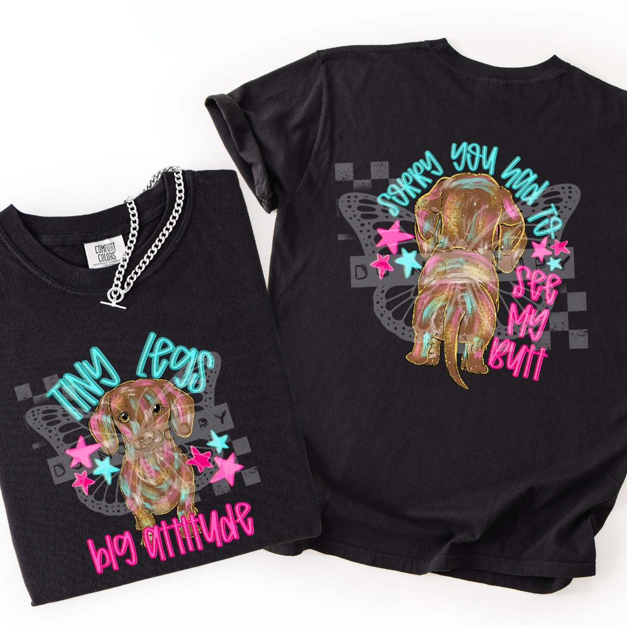 TINY LEGS BIG ATTITUDE - FRONT AND BACK - DTF TRANSFER