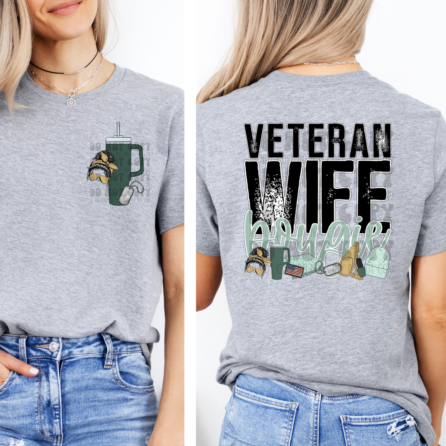 VETERAN WIFE BOUGIE W/ POCKET - DTF TRANSFER