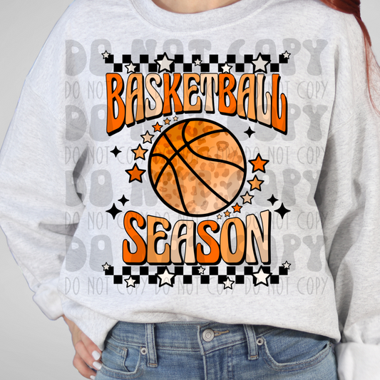 BASKETBALL SEASON ORANGE/LEOPARD - DTF TRANSFER