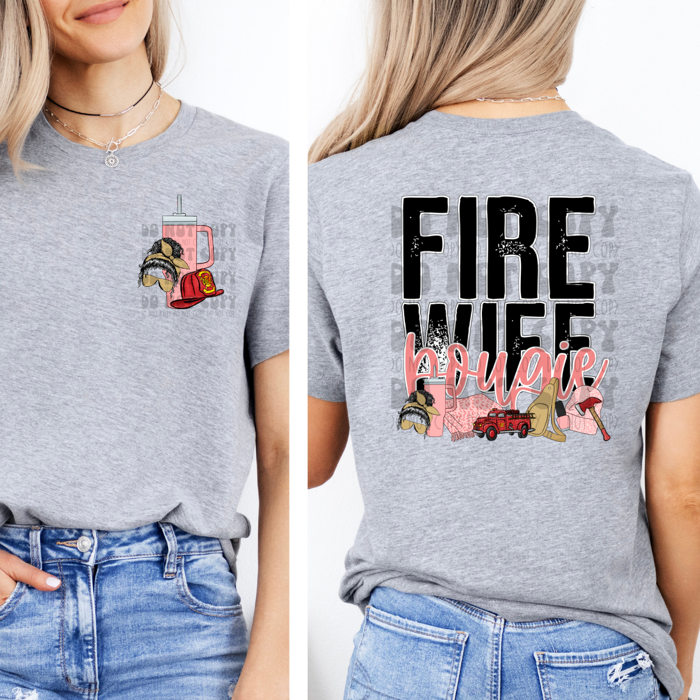 FIRE WIFE BOUGIE W/ POCKET - DTF TRANSFER