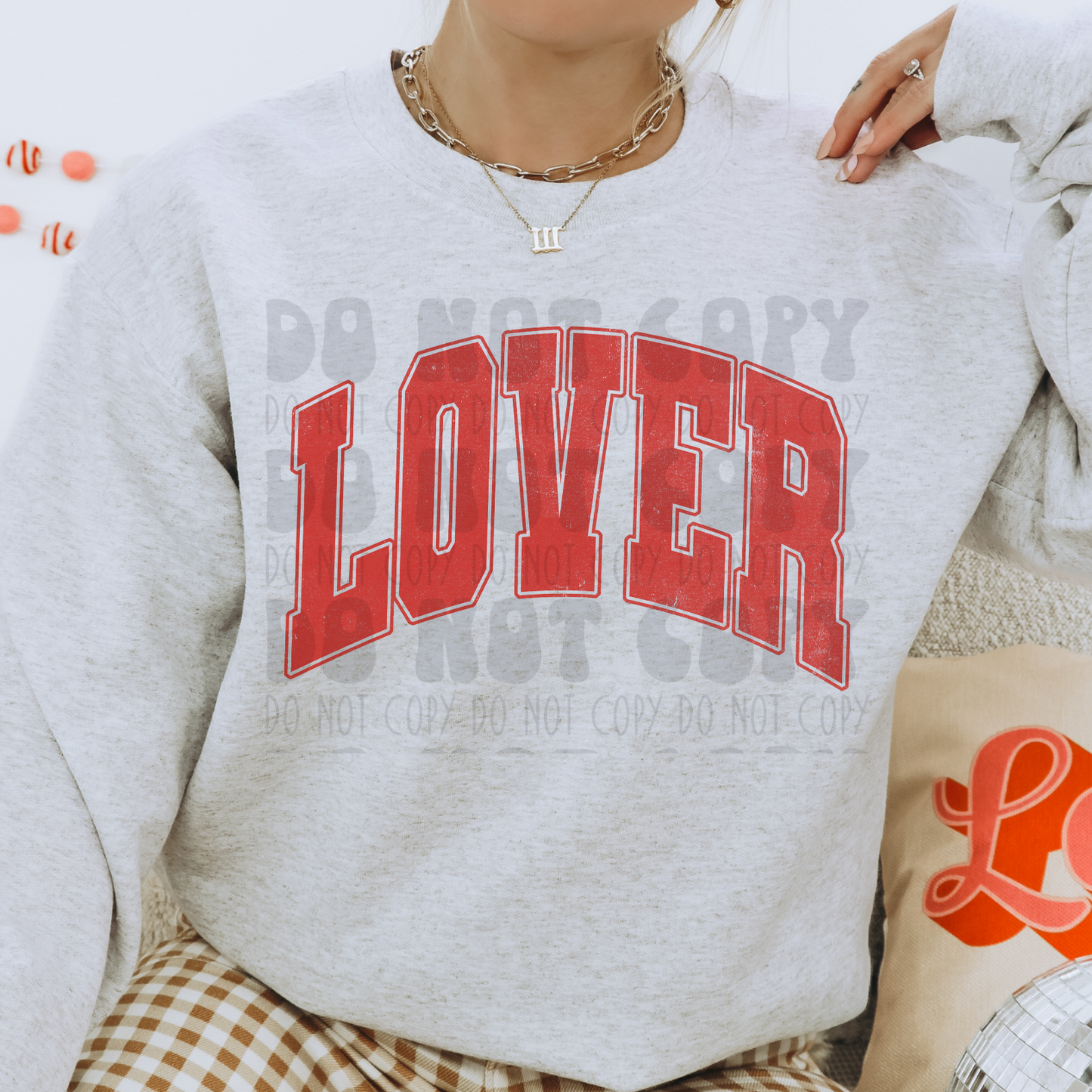 LOVER VARSITY DISTRESSED - DTF TRANSFER