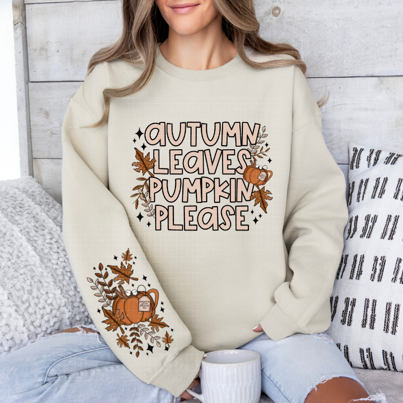 AUTUMN LEAVES CAFE W/ SLEEVE - DTF TRANSFER