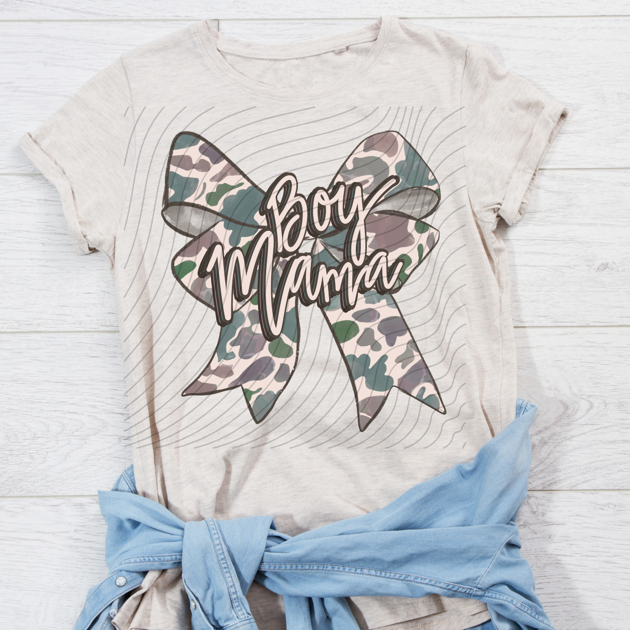 BOY MAMA CAMO BOW - DTF TRANSFER