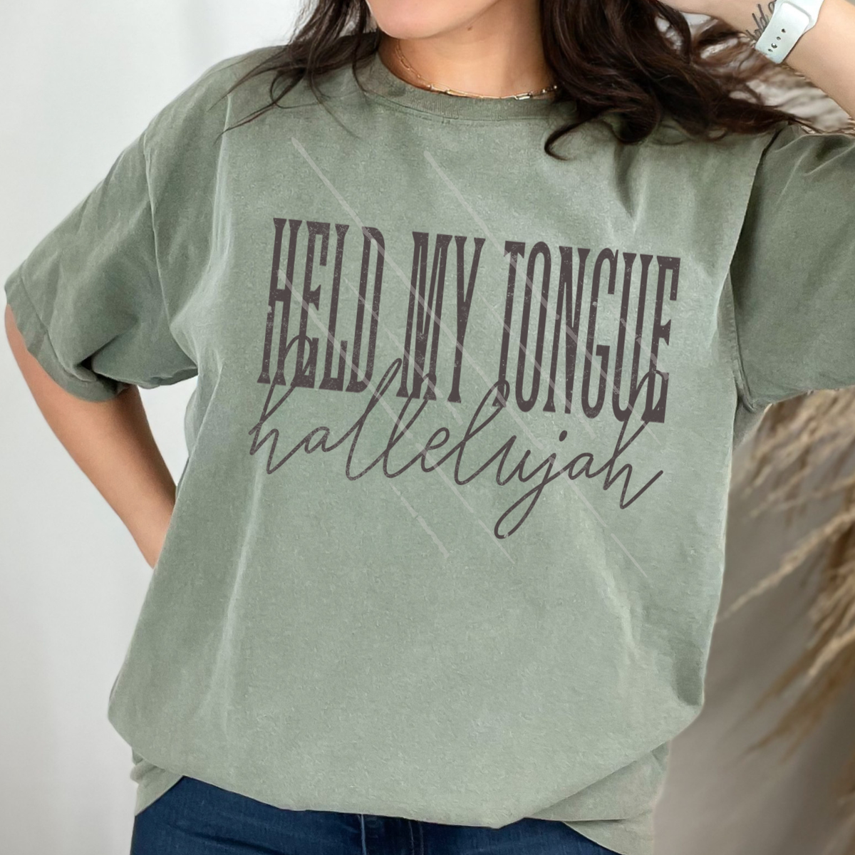 HELD MY TOUNGE HALLELUJAH - DTF TRANSFER