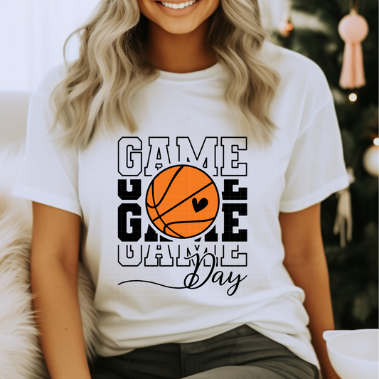 GAME DAY STACKED BASKETBALL ORANGE - DTF TRANSFER