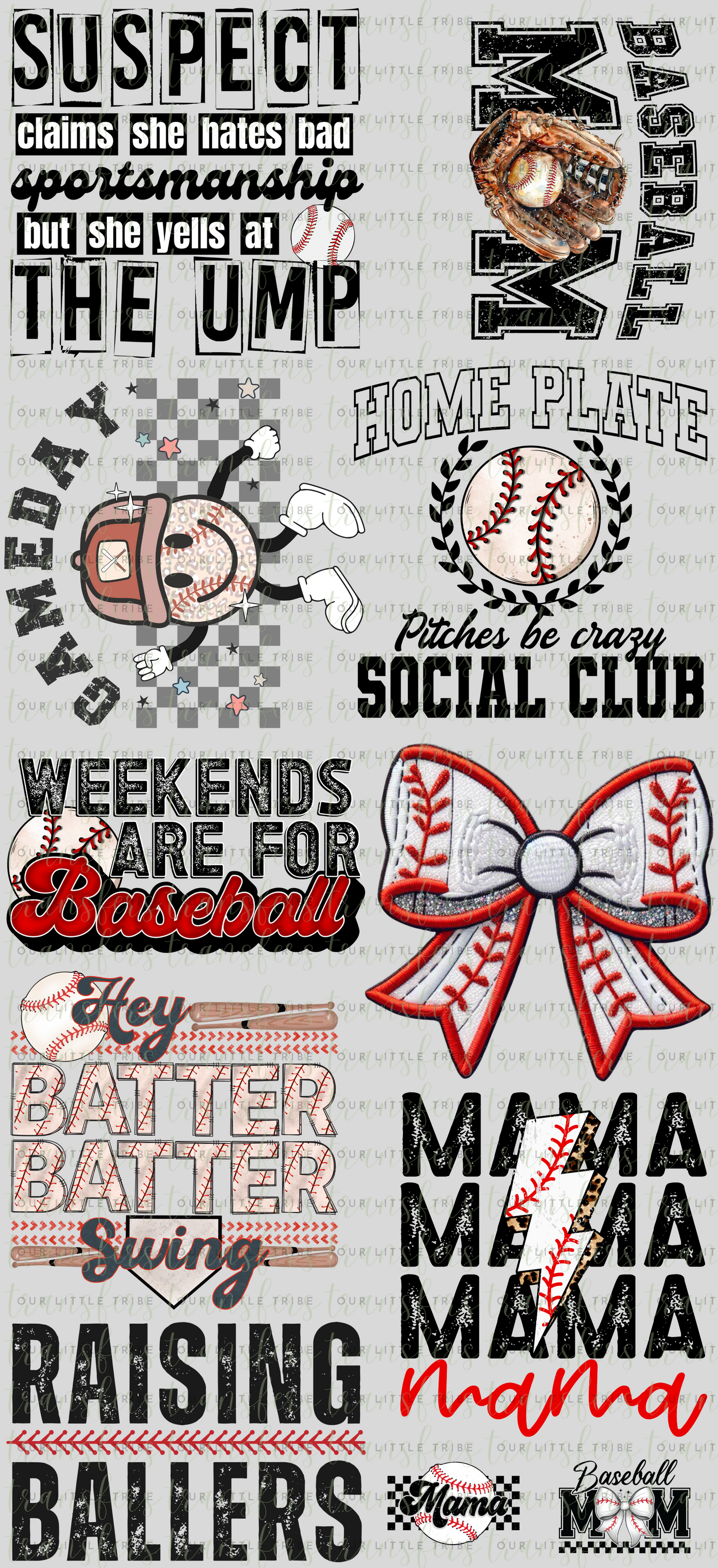 BASEBALL SEASON PREMADE - GANG SHEET 22x48