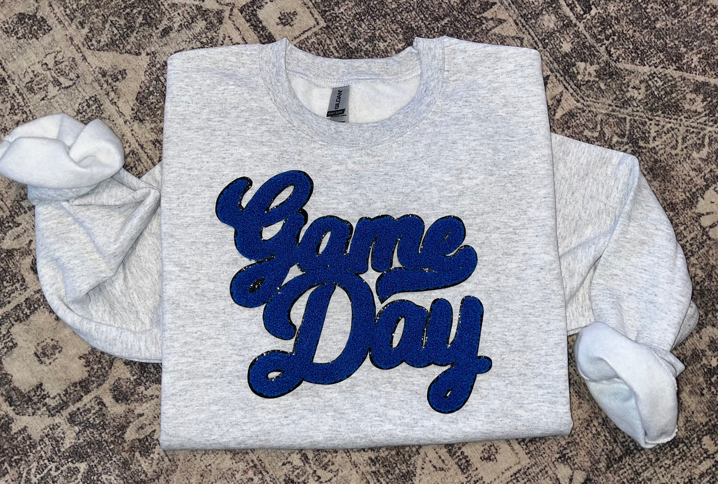 Royal Blue w/black Game Day - Chenille Patch