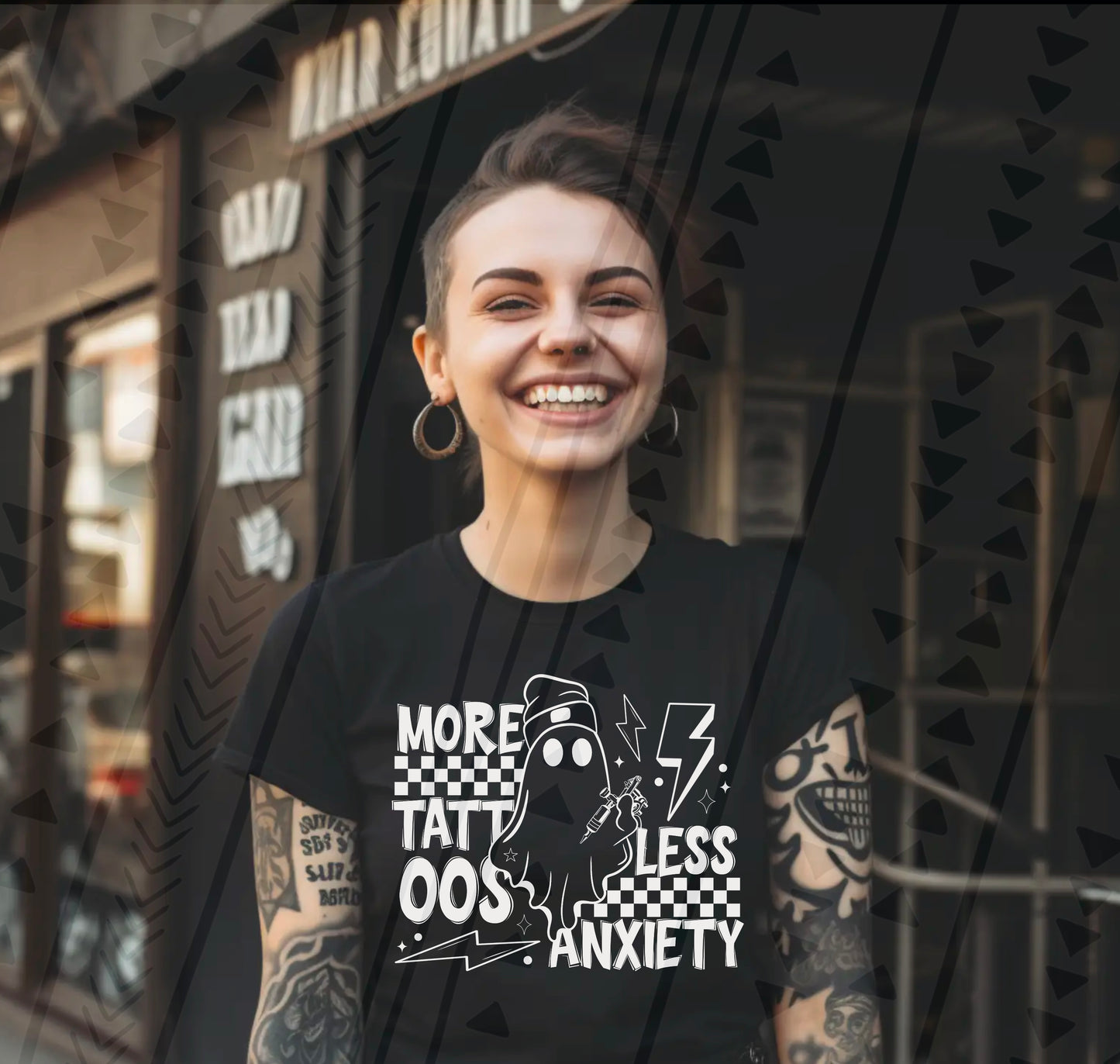 MORE TATTOOS LESS ANXIETY WHT - DTF TRANSFER