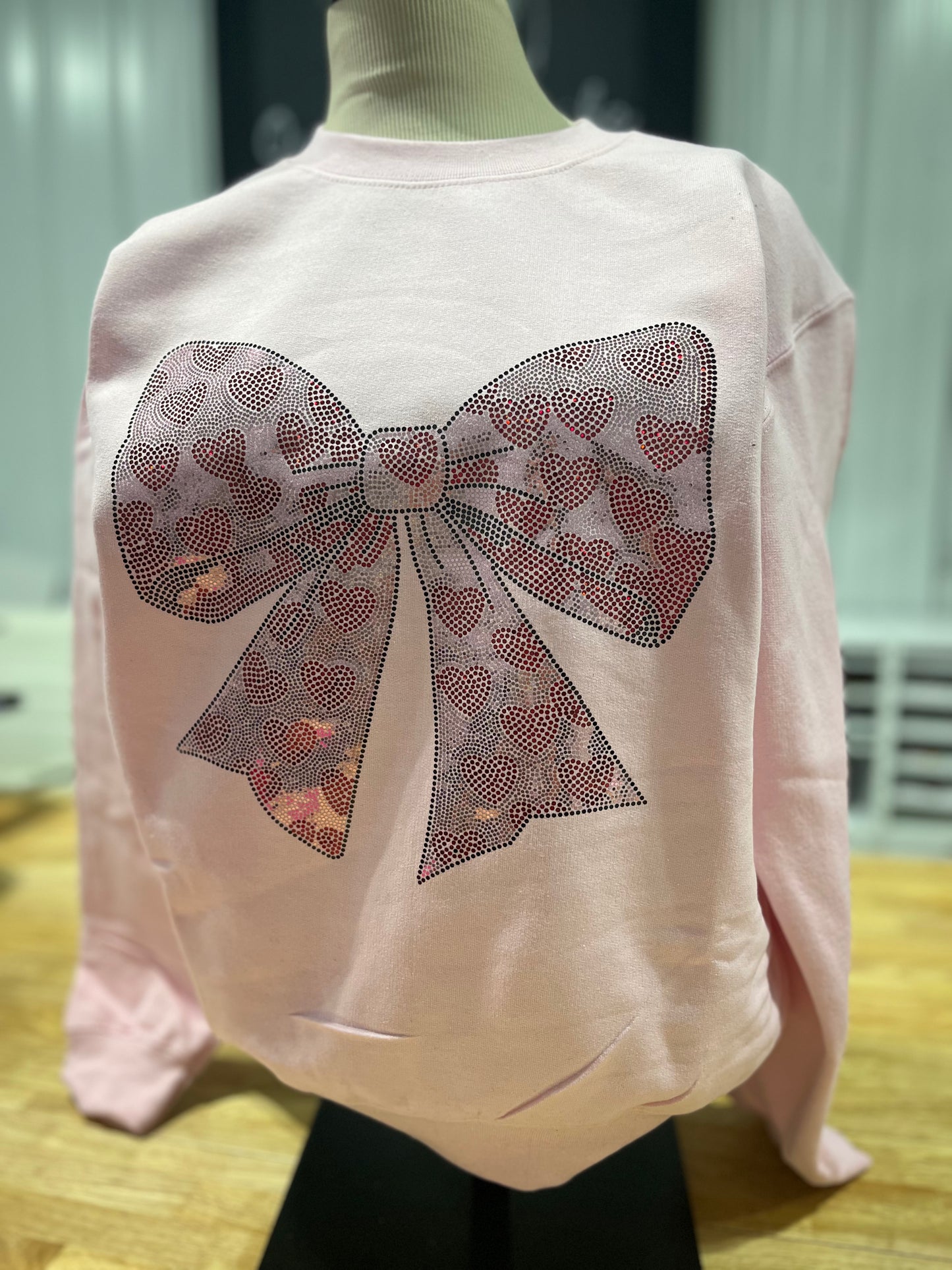 HEART BOW - BLING SPANGLE TRANSFER