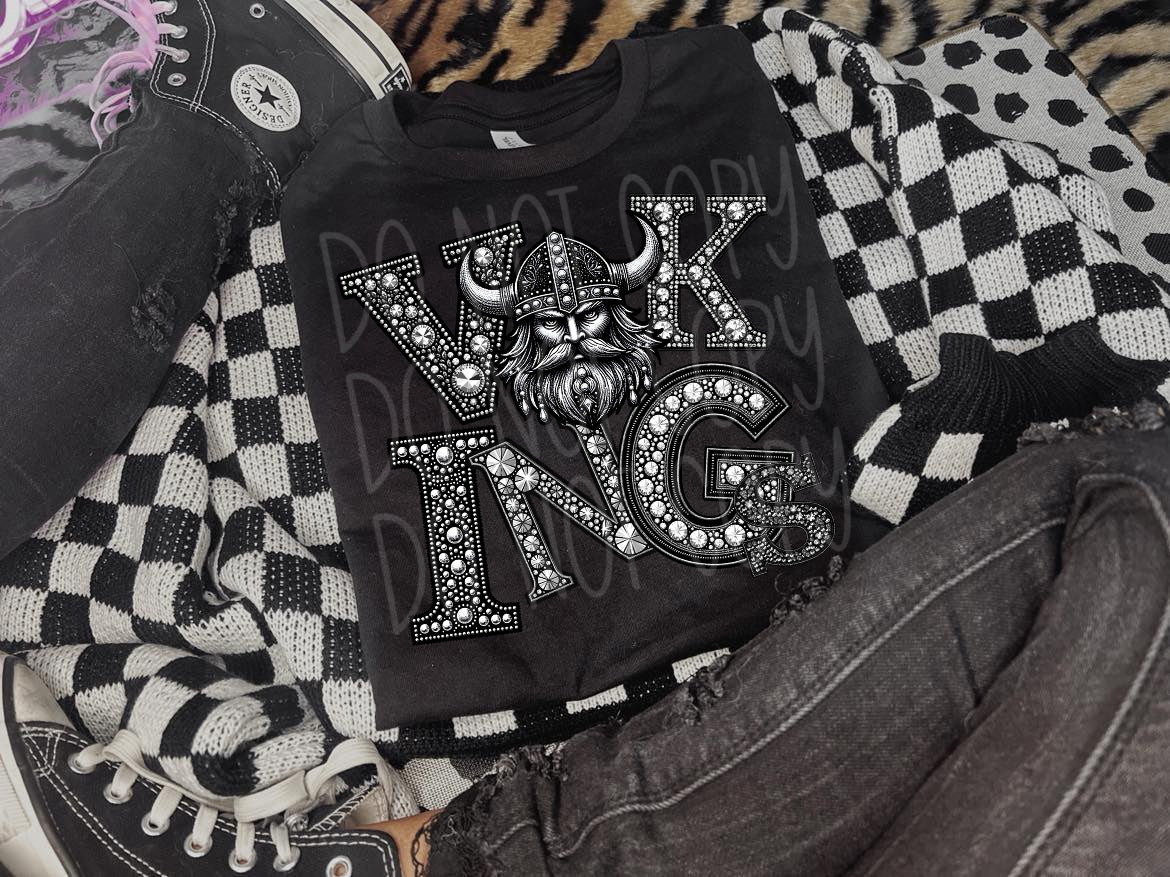 VIKINGS RHINESTONE MASCOT - DTF TRANSFER