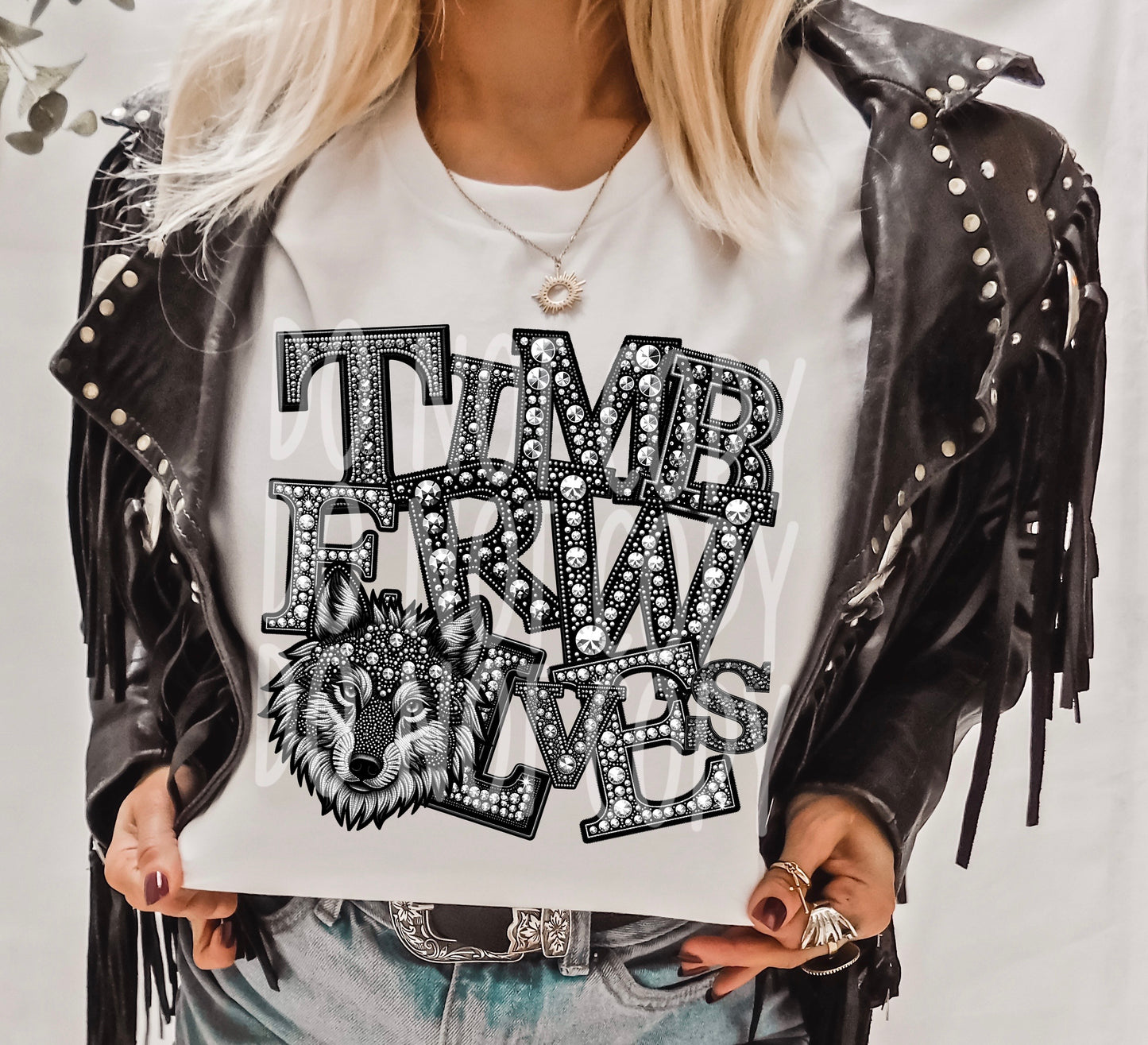 TIMBERWOLVES RHINESTONE MASCOT - DTF TRANSFER