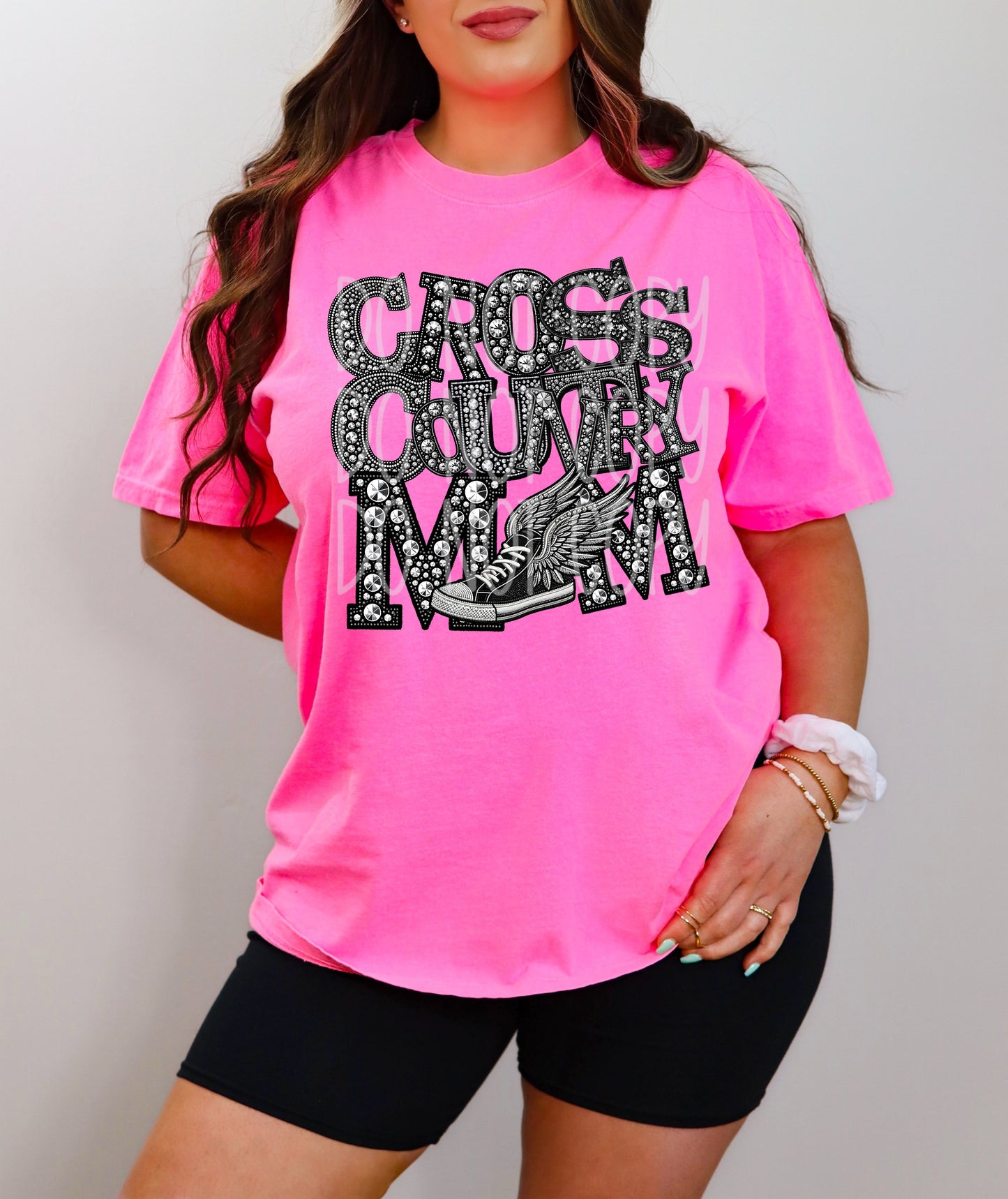 CROSS COUNTRY MOM RHINESTONES - DTF TRANSFER