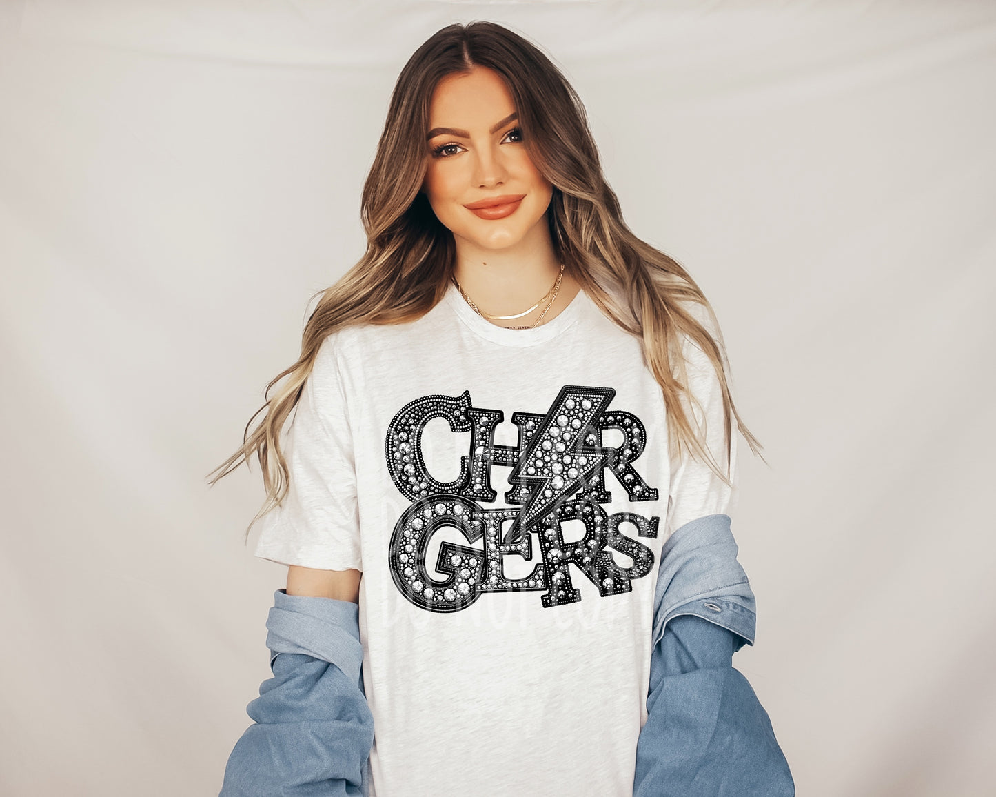 CHARGERS RHINESTONE MASCOT - DTF TRANSFER