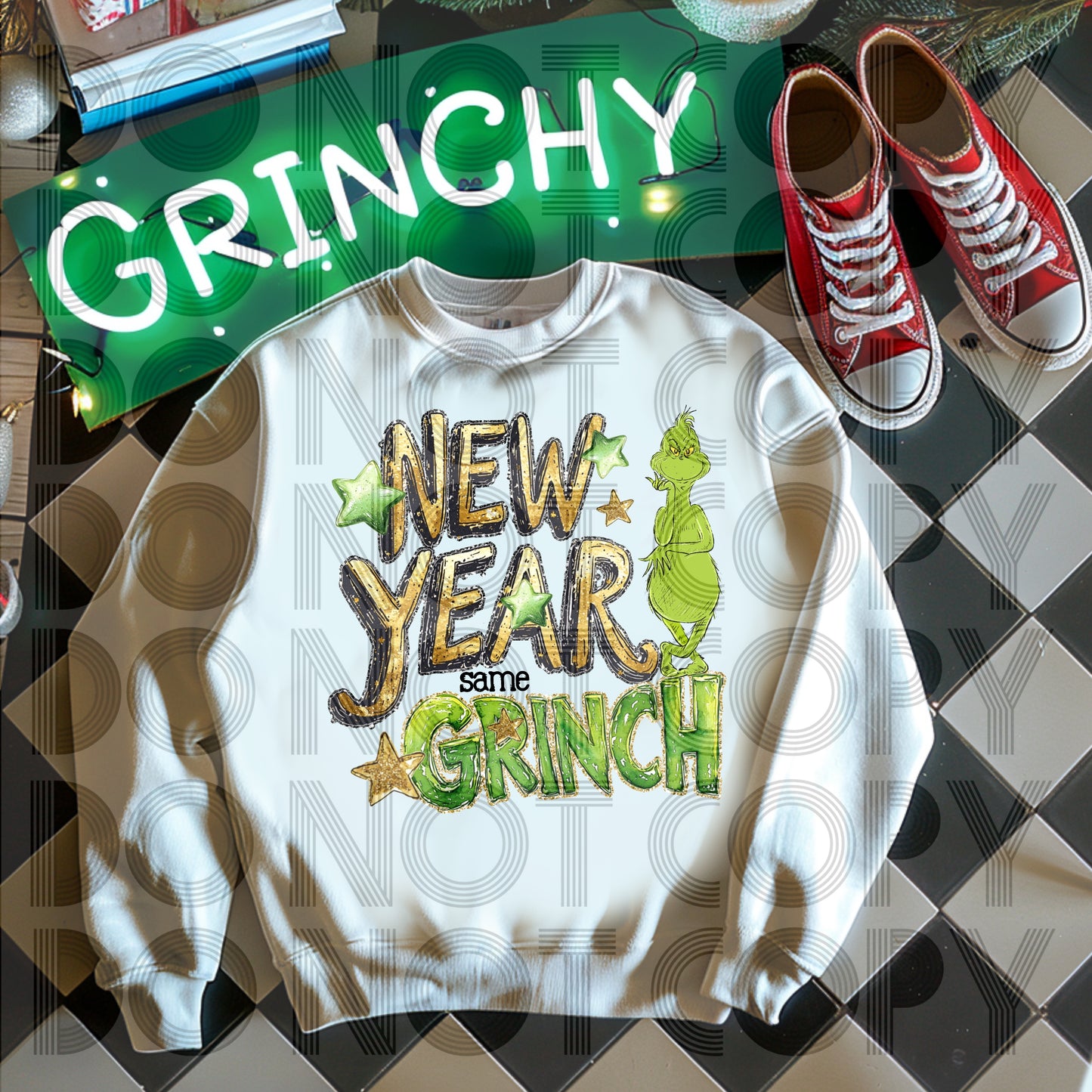 NEW YEAR SAME GREEN GUY - DTF TRANSFER