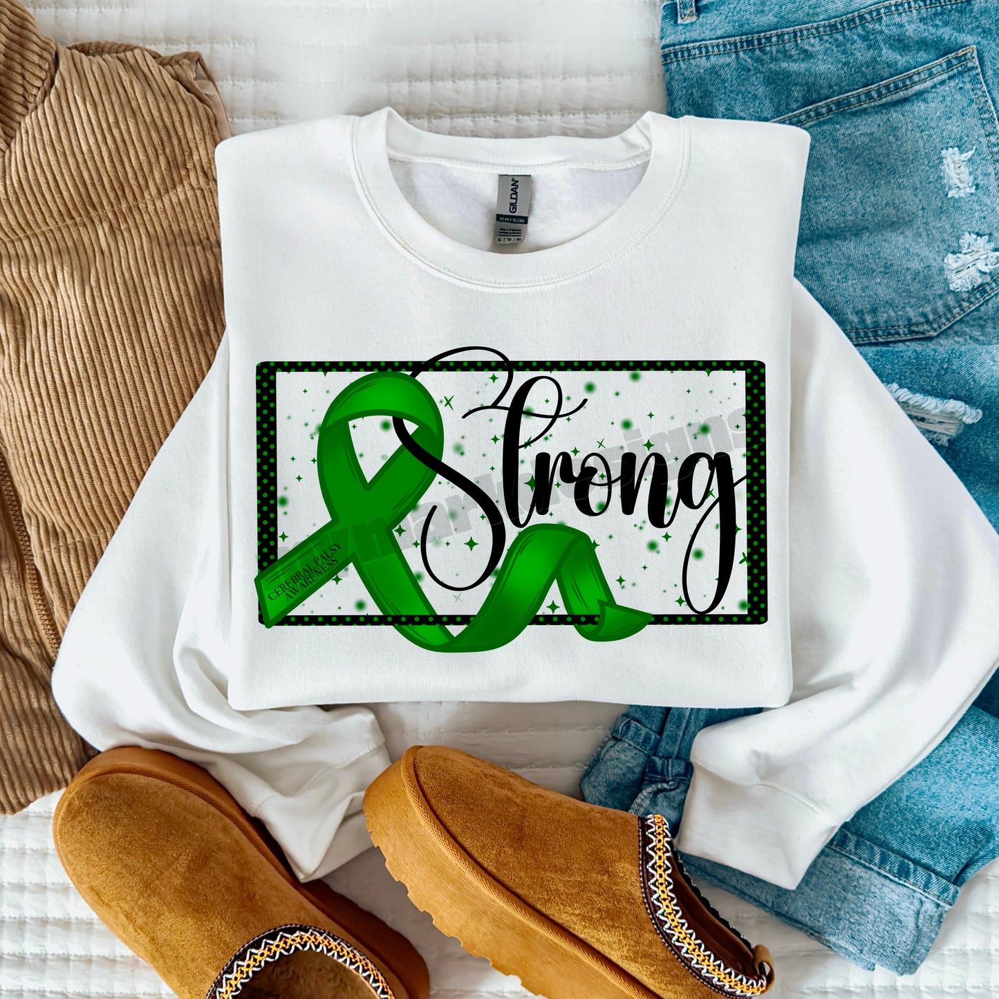 GREEN RIBBON STRONG - DTF TRANSFER