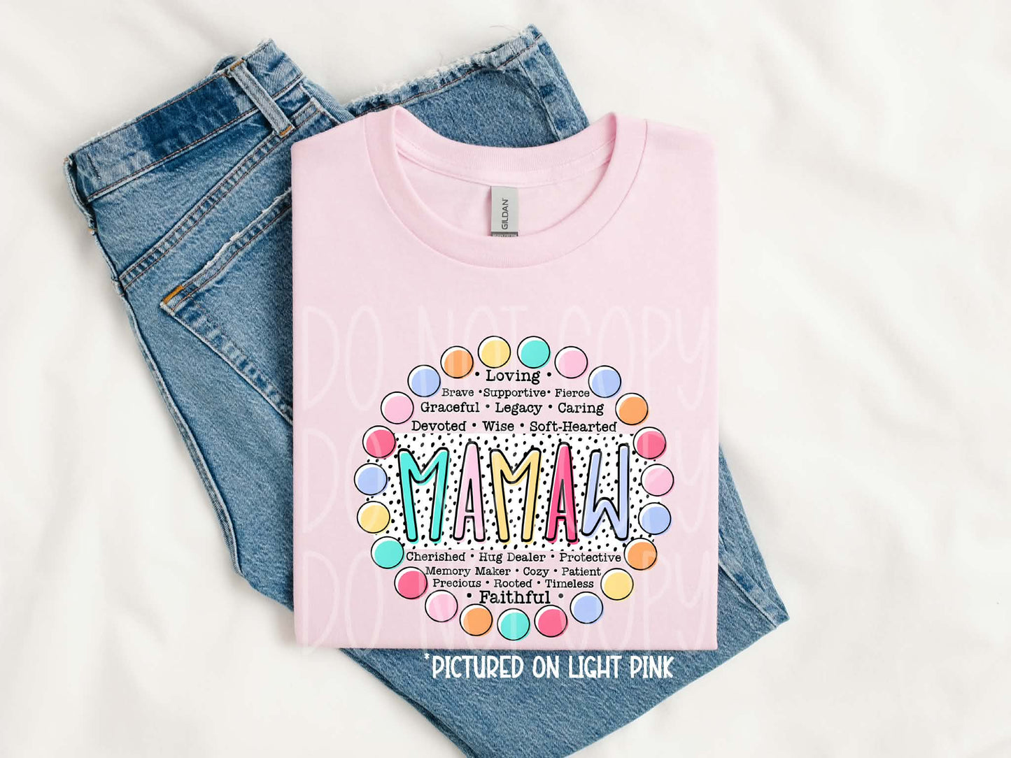 MAMAW CIRCLE POLKA DOTS - DTF TRANSFER