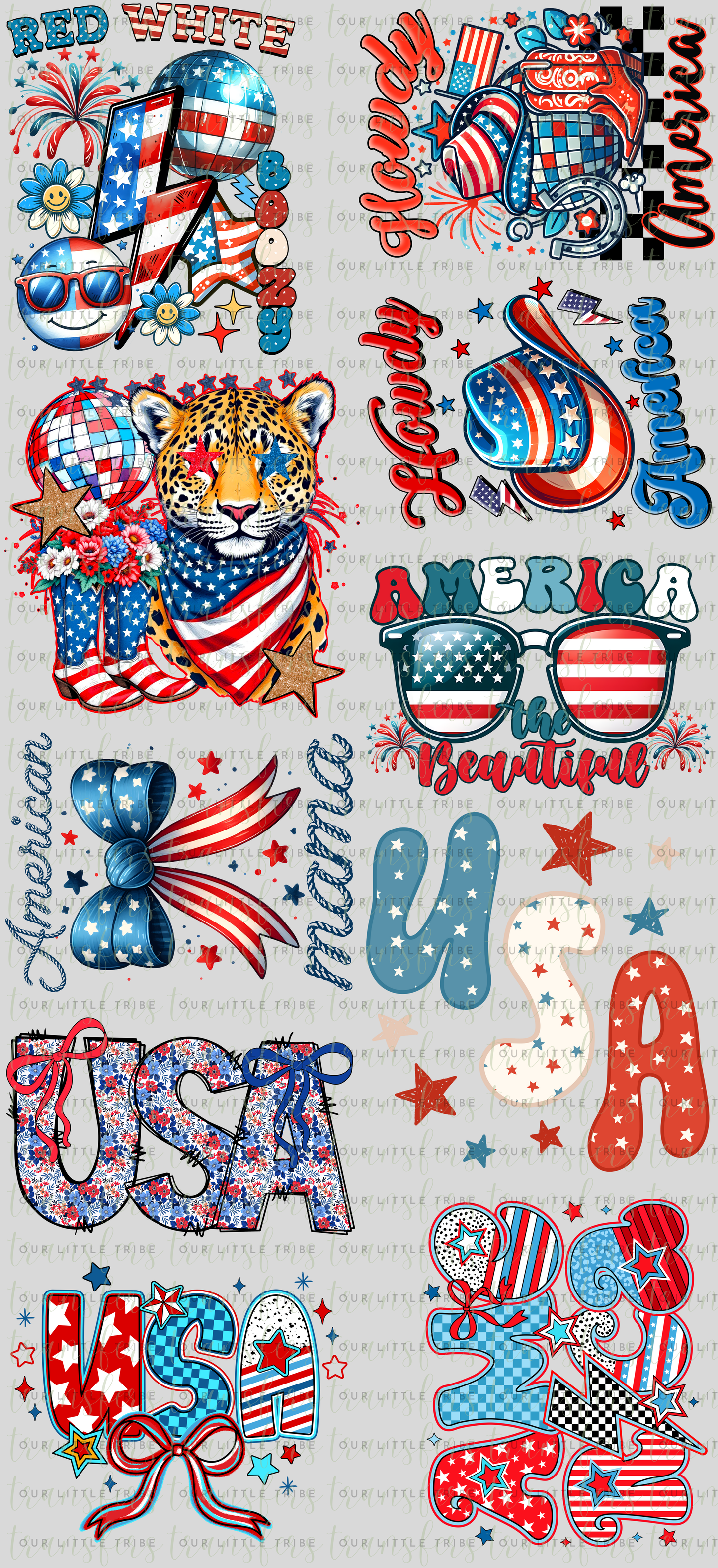 PATRIOTIC PREMADE - GANG SHEET 22x48