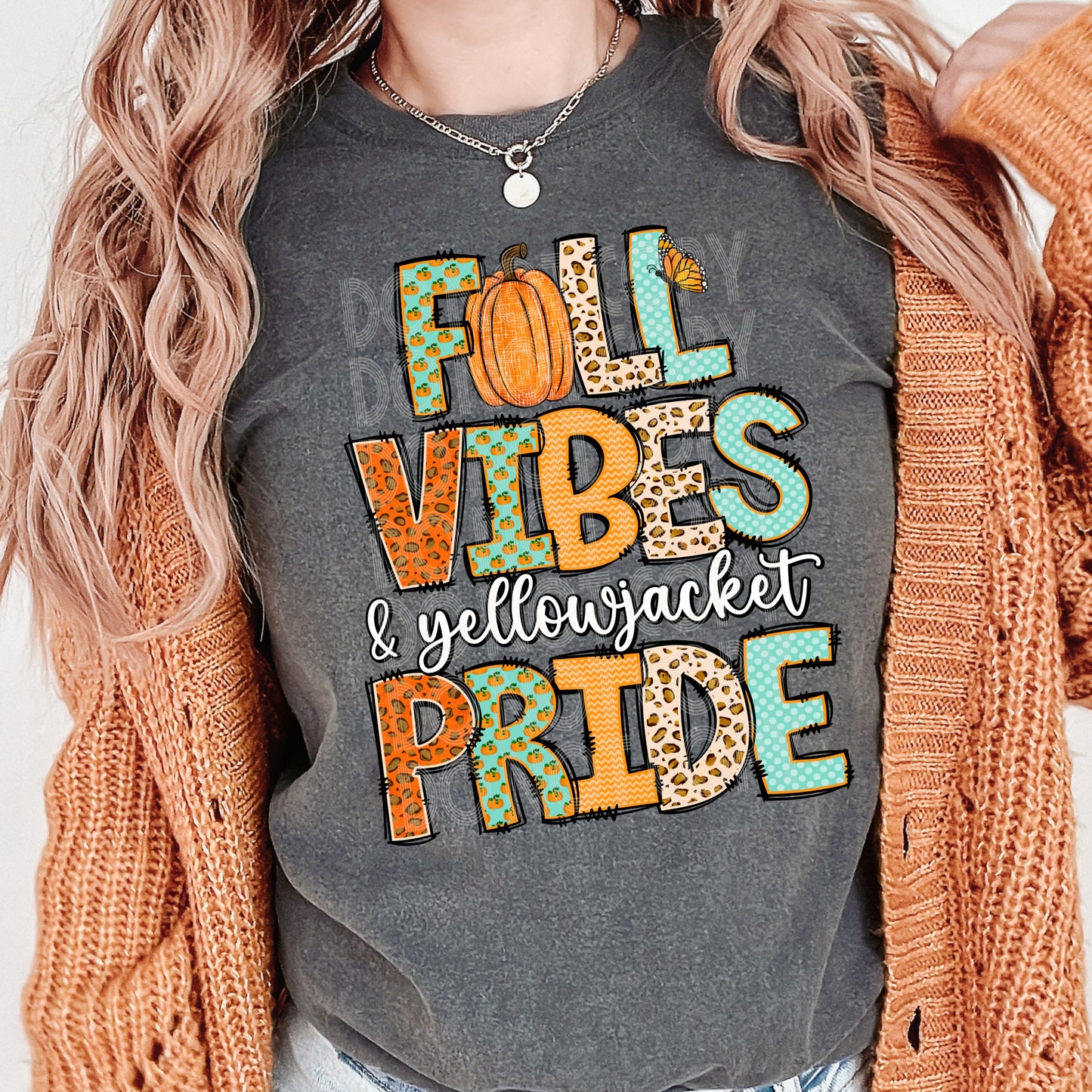 Fall vibes yellowjacket pride - DTF TRANSFER