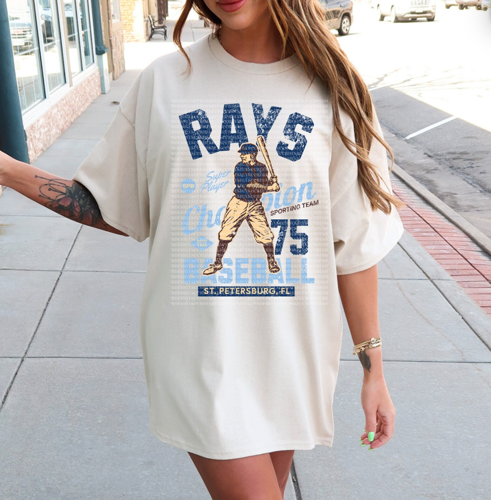 RAYS VINTAGE BASEBALL - DTF TRANSFER