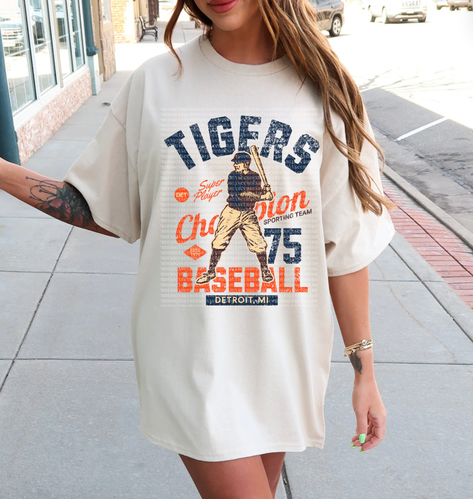 TIGERS VINTAGE BASEBALL - DTF TRANSFER