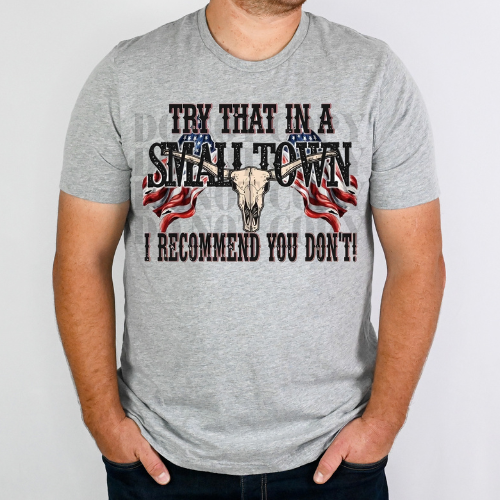 TRY THAT IN A SMALL TOWN FLAGS- DTF TRANSFER