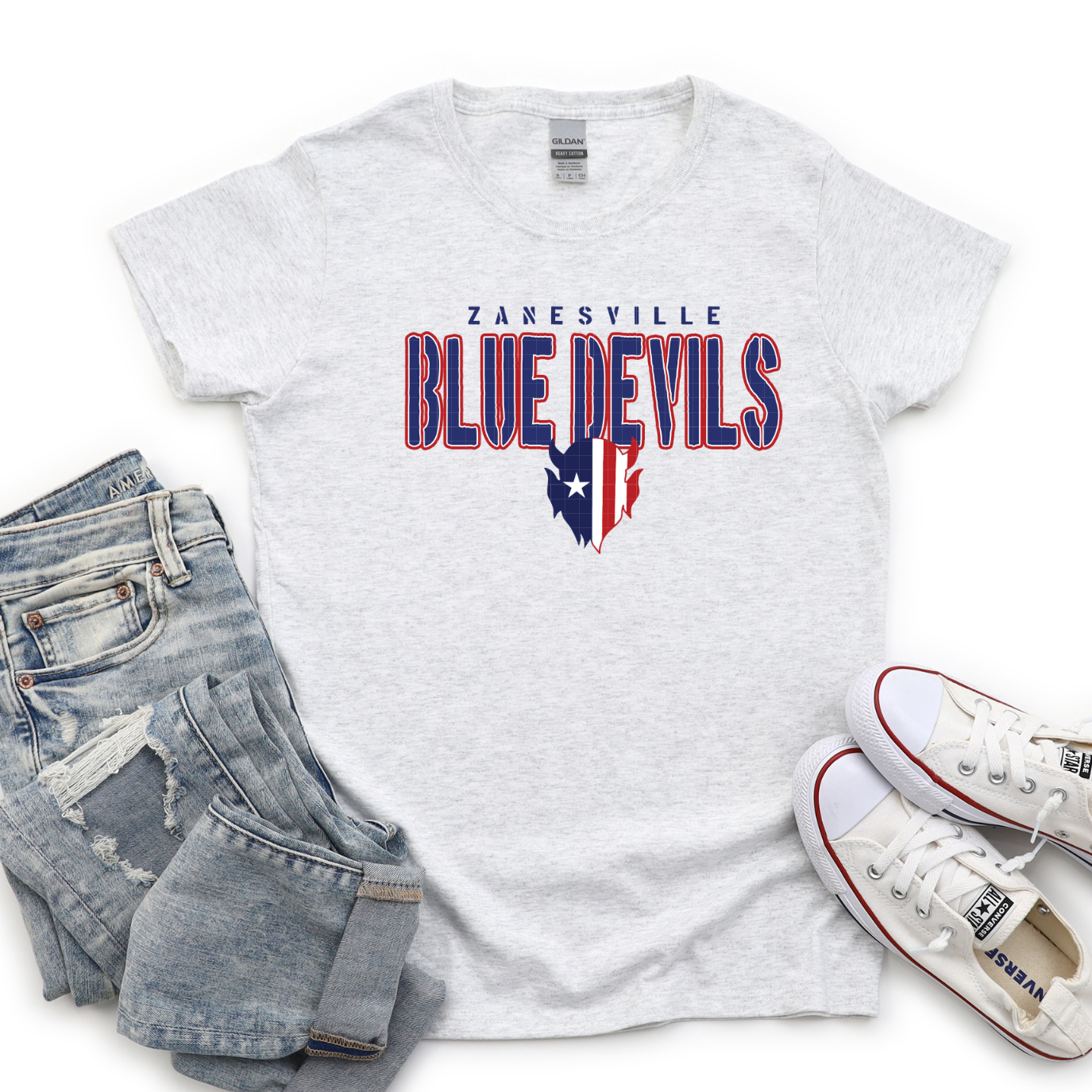 ZANESVILLE BLUE DEVILS MASCOT - DTF TRANSFER