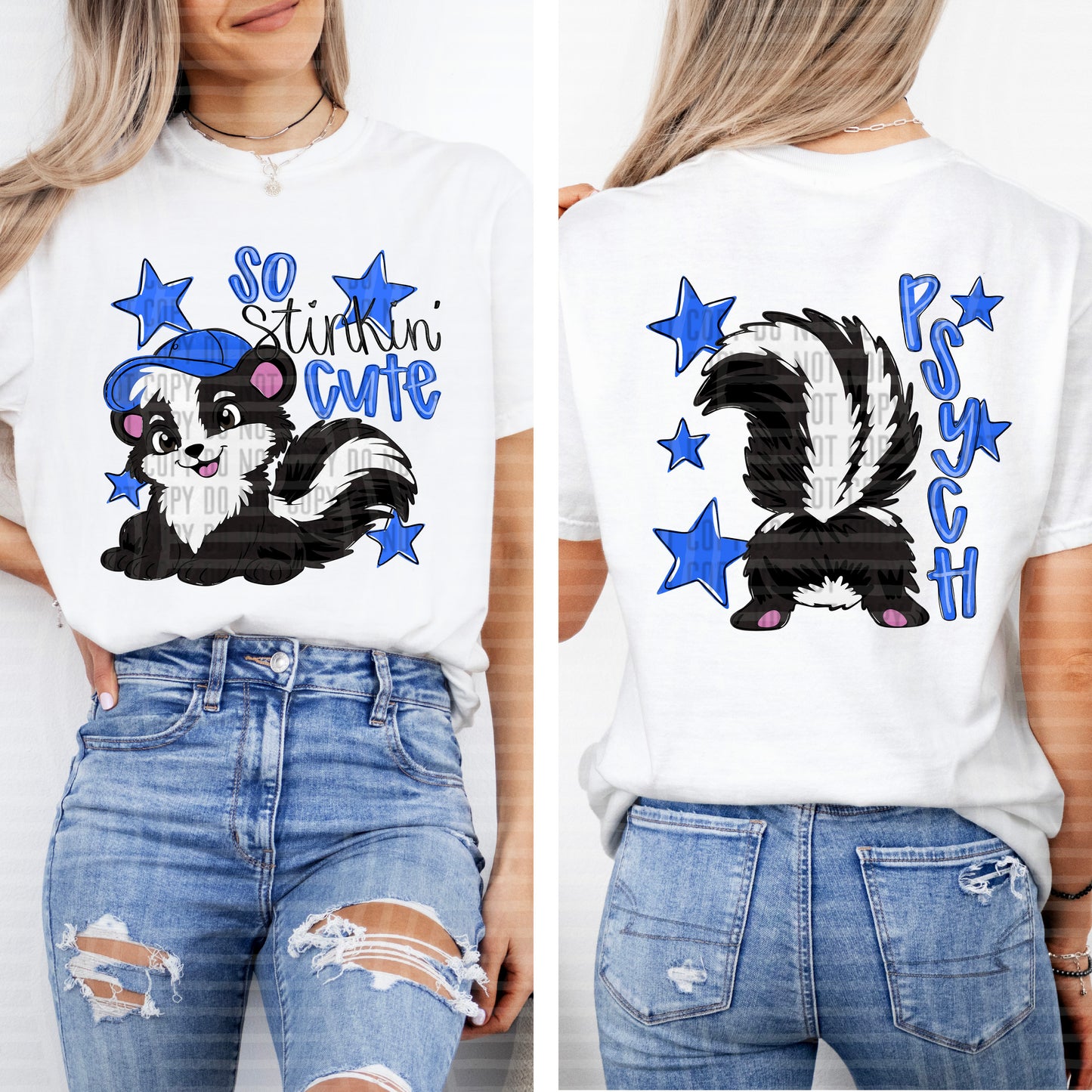 STINKIN CUTE PSYCH, BOY - FRONT AND BACK - DTF TRANSFER