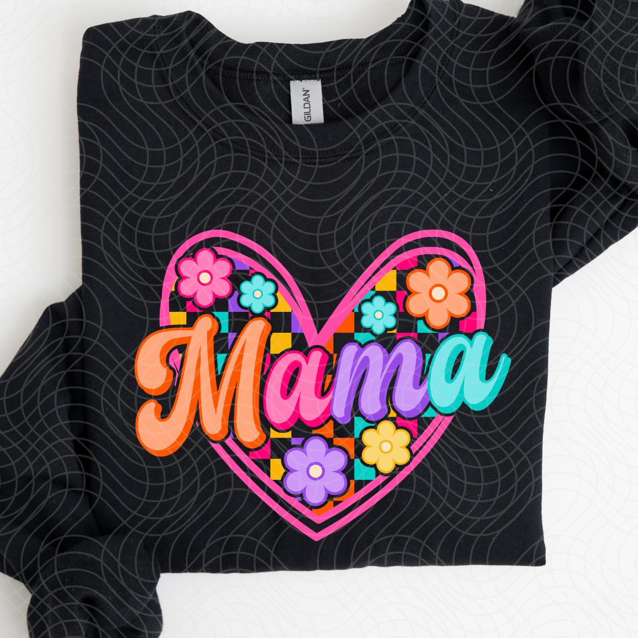 MAMA FLORAL HEART - DTF TRANSFER