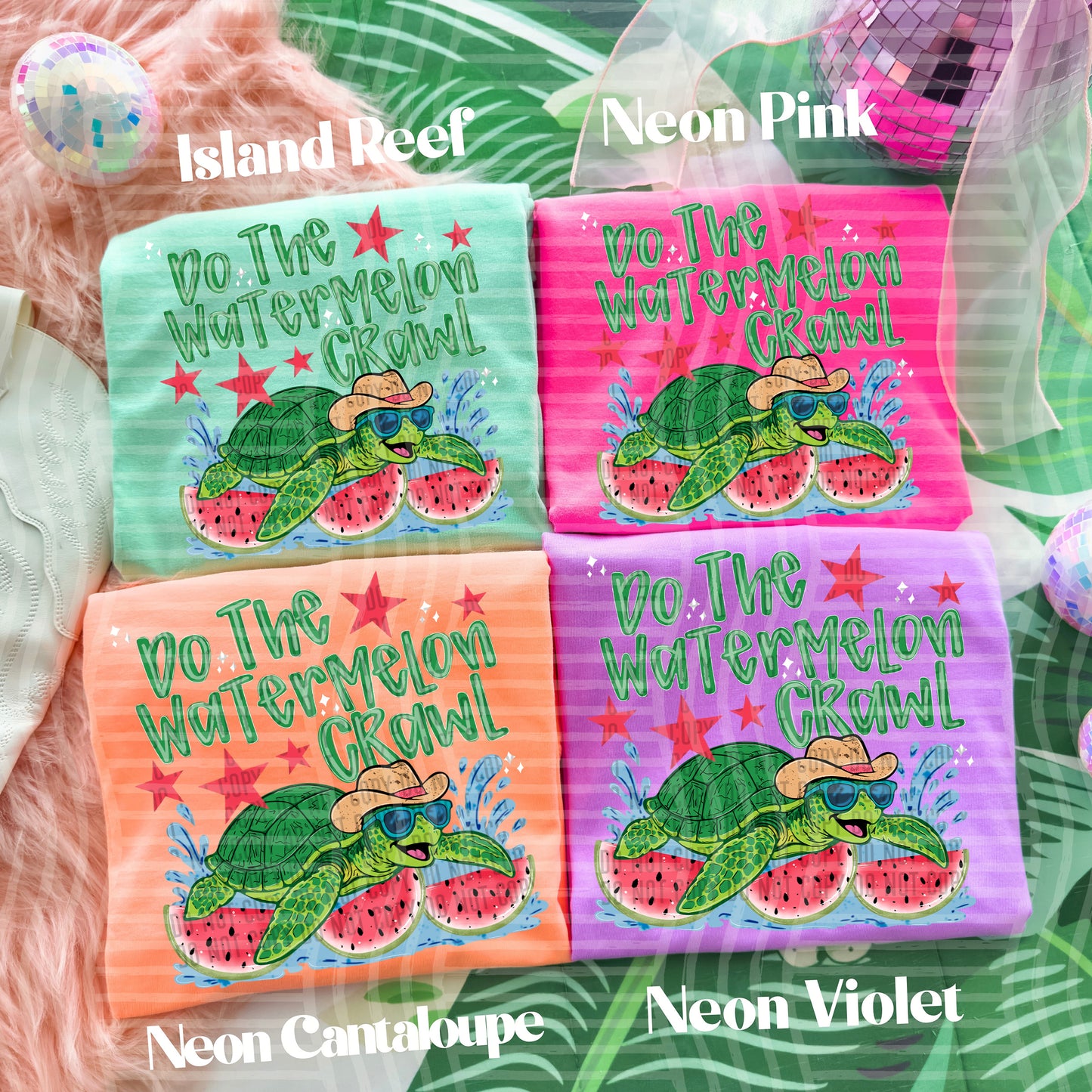 WATERMELON CRAWL TURTLE - DTF TRANSFER