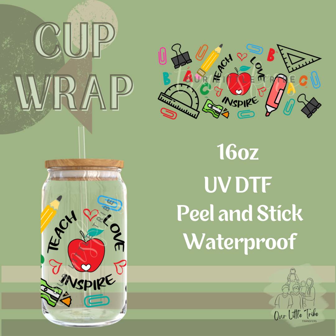 UV DTF Ready to Transfer Cup Wraps Love Valentine DIY 16oz and
