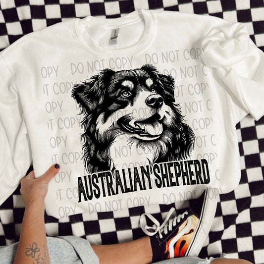 AUSTRALIAN SHEPHERD DOG - DTF TRANSFER