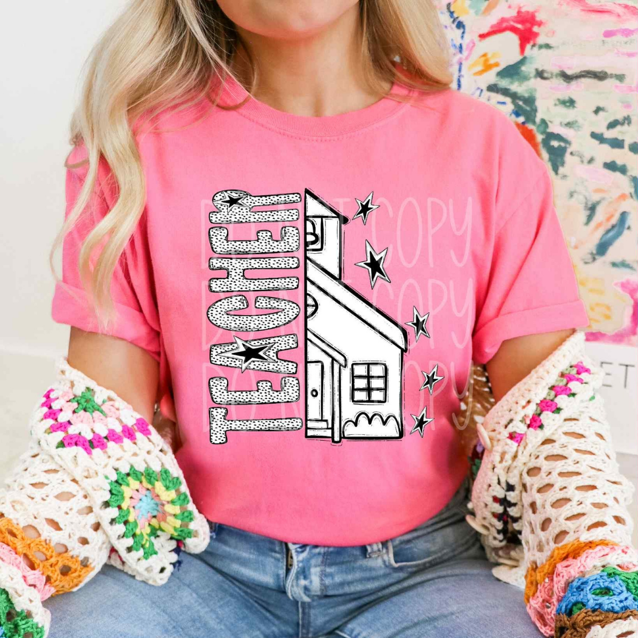 TEACHER POLKA DOT - DTF TRANSFER