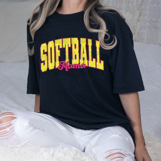 SOFTBALL MAMA, NO DISTRESS - DTF TRANSFER