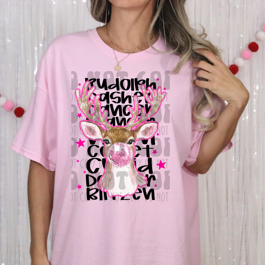 PINK DEER NAMES - DTF TRANSFER