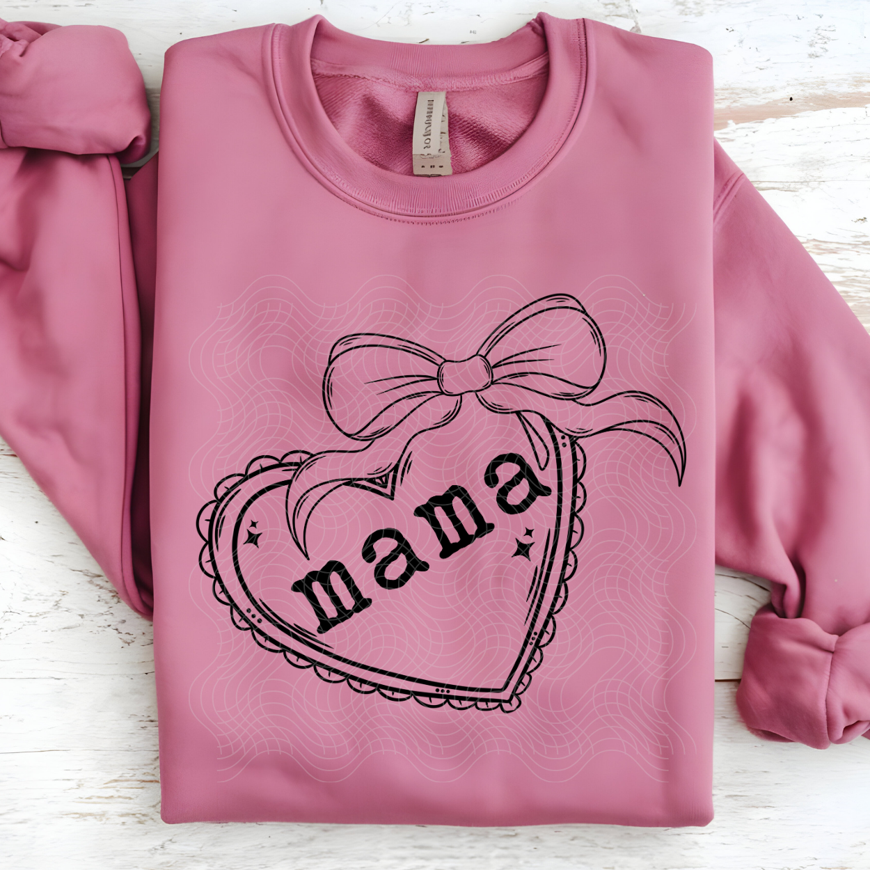 MAMA BOW HEART - DTF TRANSFER