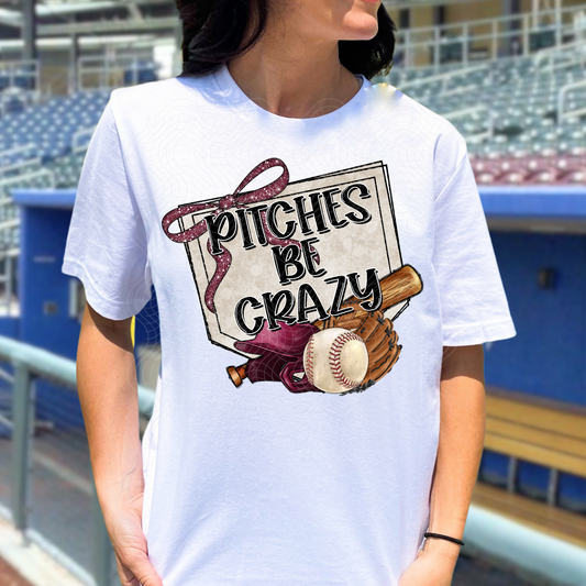 BASEBALL PITCHES MAROON - DTF TRANSFER