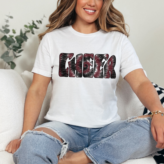 CHEER MAROON TIE DYE - DTF TRANSFER