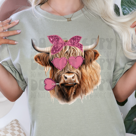 HIGHLAND COW VALENTINE - DTF TRANSFER