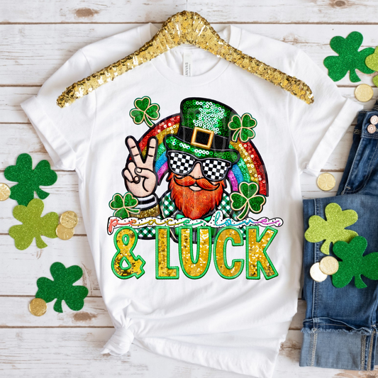 PEACE LOVE & LUCK - DTF TRANSFER