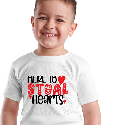 HERE TO STEAL HEARTS, BLK - DTF TRANSFER
