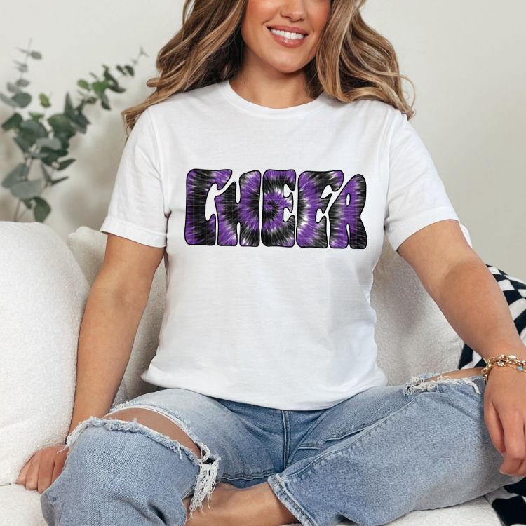 CHEER PURPLE TIE DYE - DTF TRANSFER