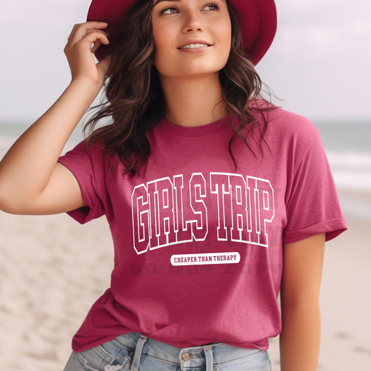 GIRLS TRIP WHT VARSITY - DTF TRANSFER