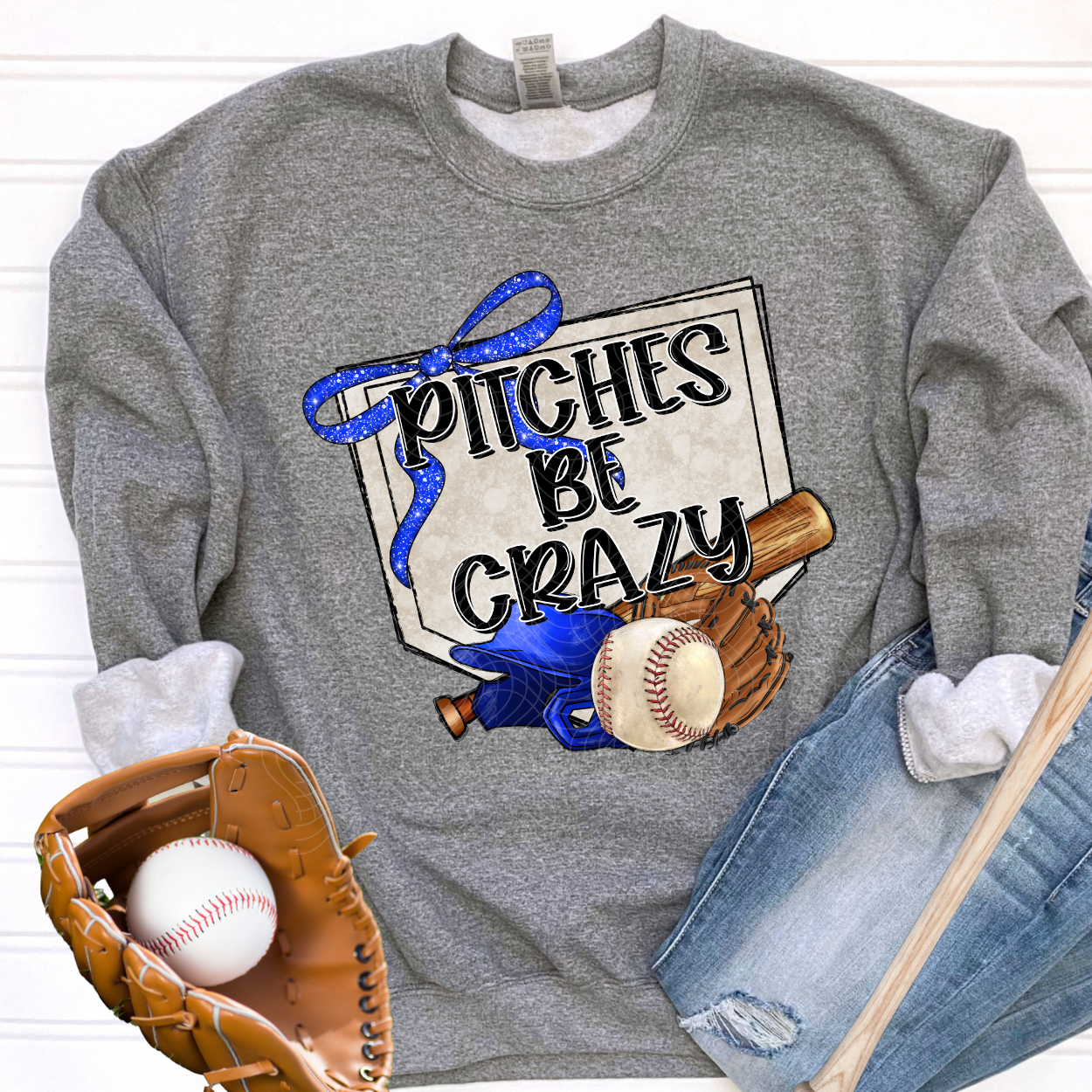 BASEBALL PITCHES BLUE - DTF TRANSFER