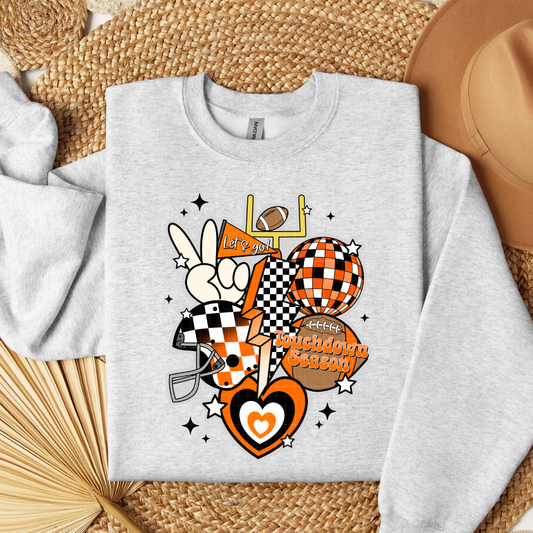 RETRO FOOTBALL COLLAGE - ORANGE & BLACK - DTF TRANSFER