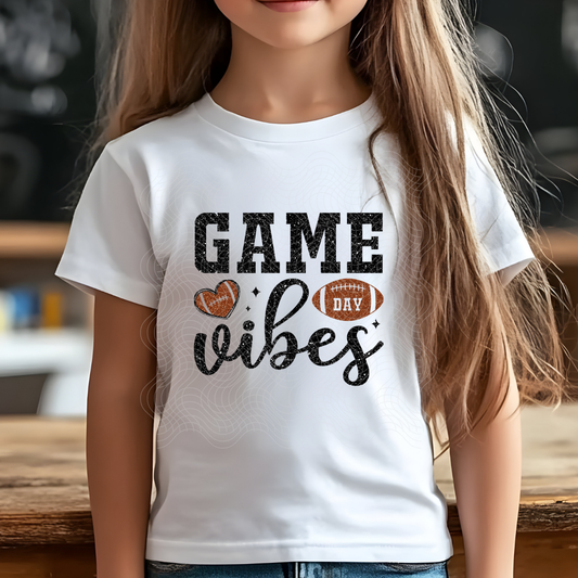 GAME DAY VIBES FAUX GLITTER - DTF TRANSFER