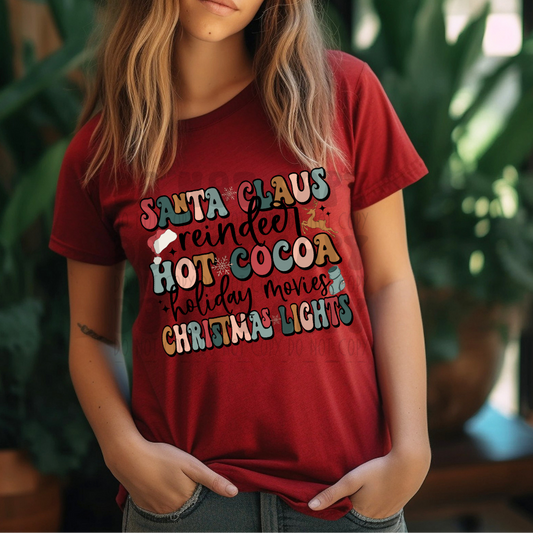 CHRISTMAS WORDS STACKED RETRO - DTF TRANSFER