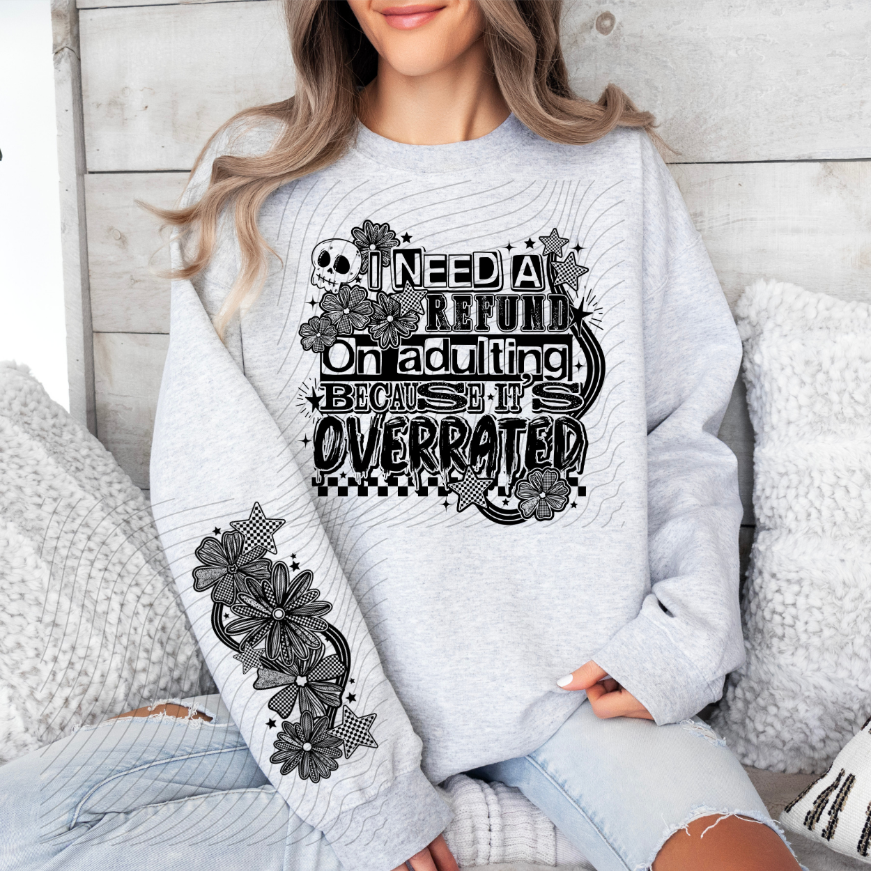 ADULTING REFUND W/ SLEEVE - DTF TRANSFER
