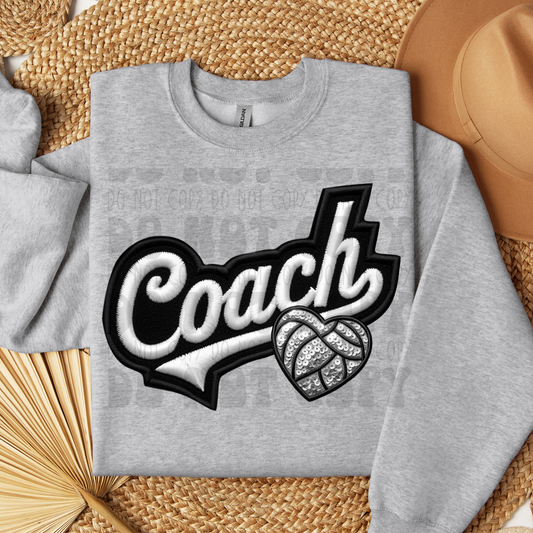 COACH FAUX EMBROIDERY VOLLEYBALL - DTF TRANSFER