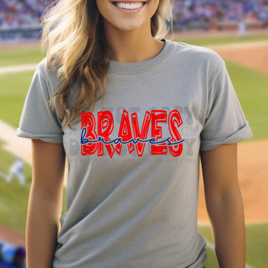 BRAVES RED DOODLE - DTF TRANSFER