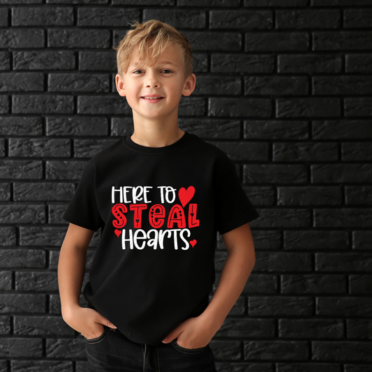 HERE TO STEAL HEARTS, WHT - DTF TRANSFER